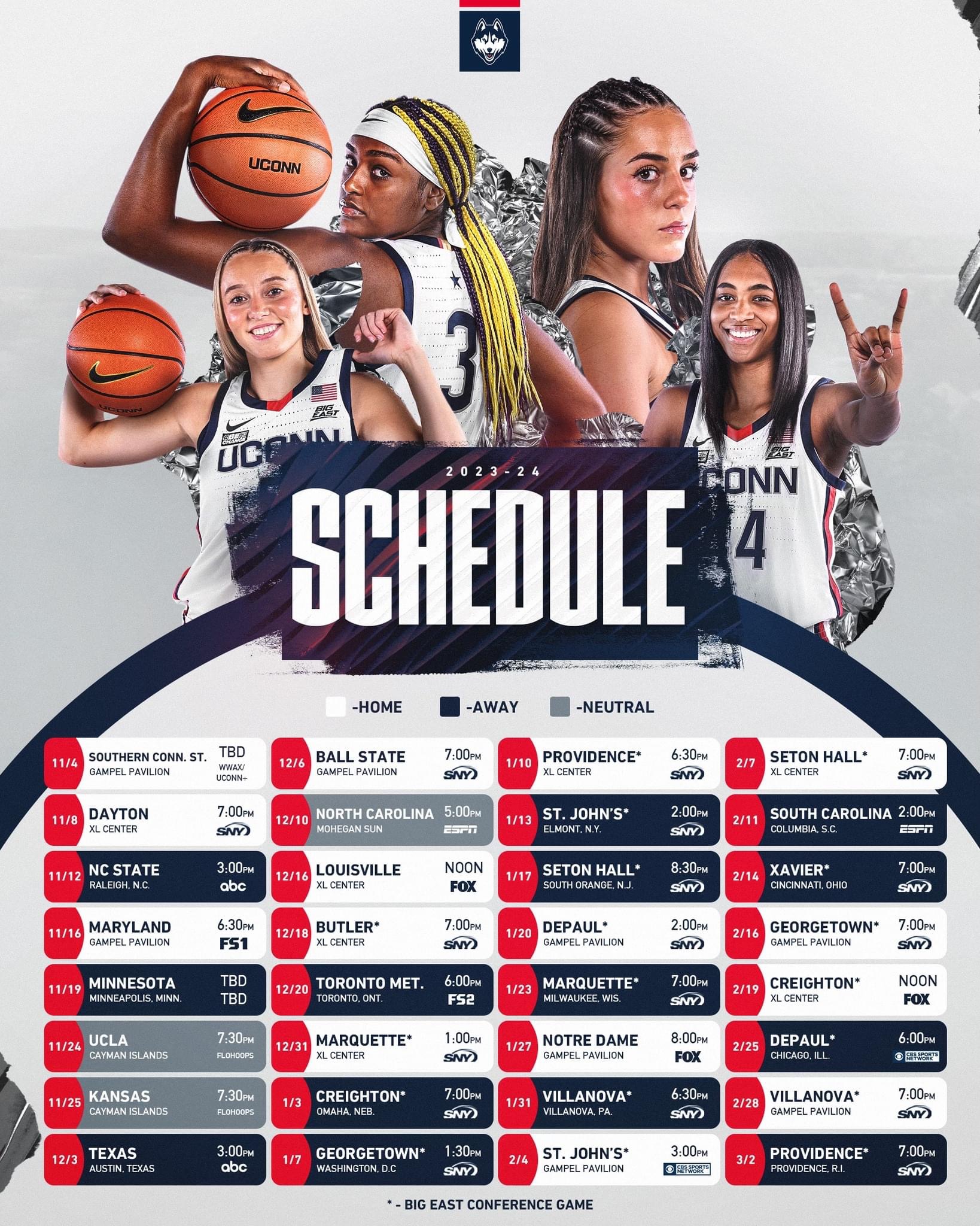 Essie Bates Info: Uconn Women's Basketball Schedule 2023-24