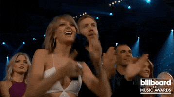 Excited Taylor Swift GIF by Billboard Music Awards