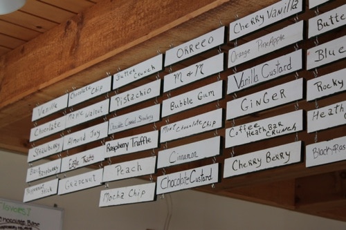round top ice cream flavors, maine
