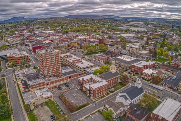 aerial-view-of-downtown-pittsfield-massachusetts-on-a-cloudy-spring-picture-id1218883961