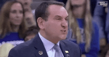 angry coach k GIF by NCAA March Madness